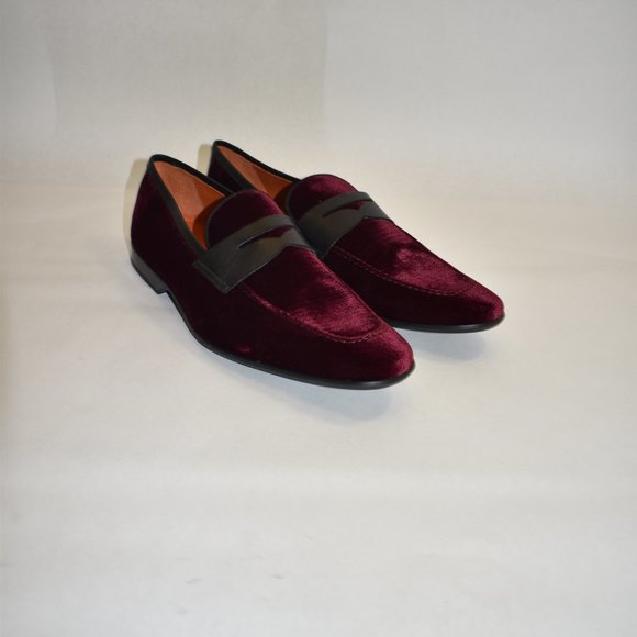 Magnanni Vale Penny Loafer Burgundy Velvet  Size 10 M main image 8